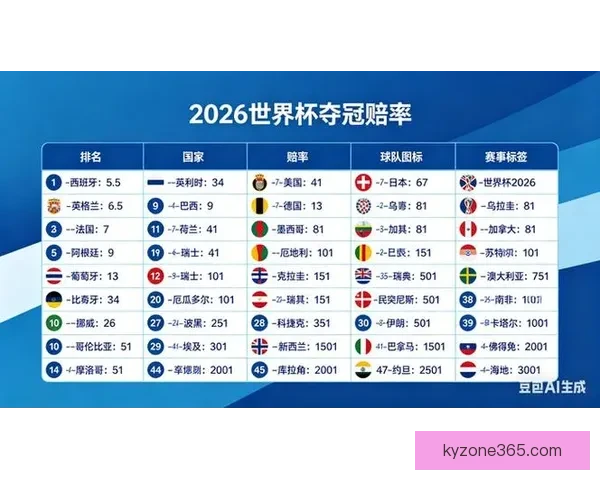 2026世界杯投注赔率分析及热门球队胜算预测